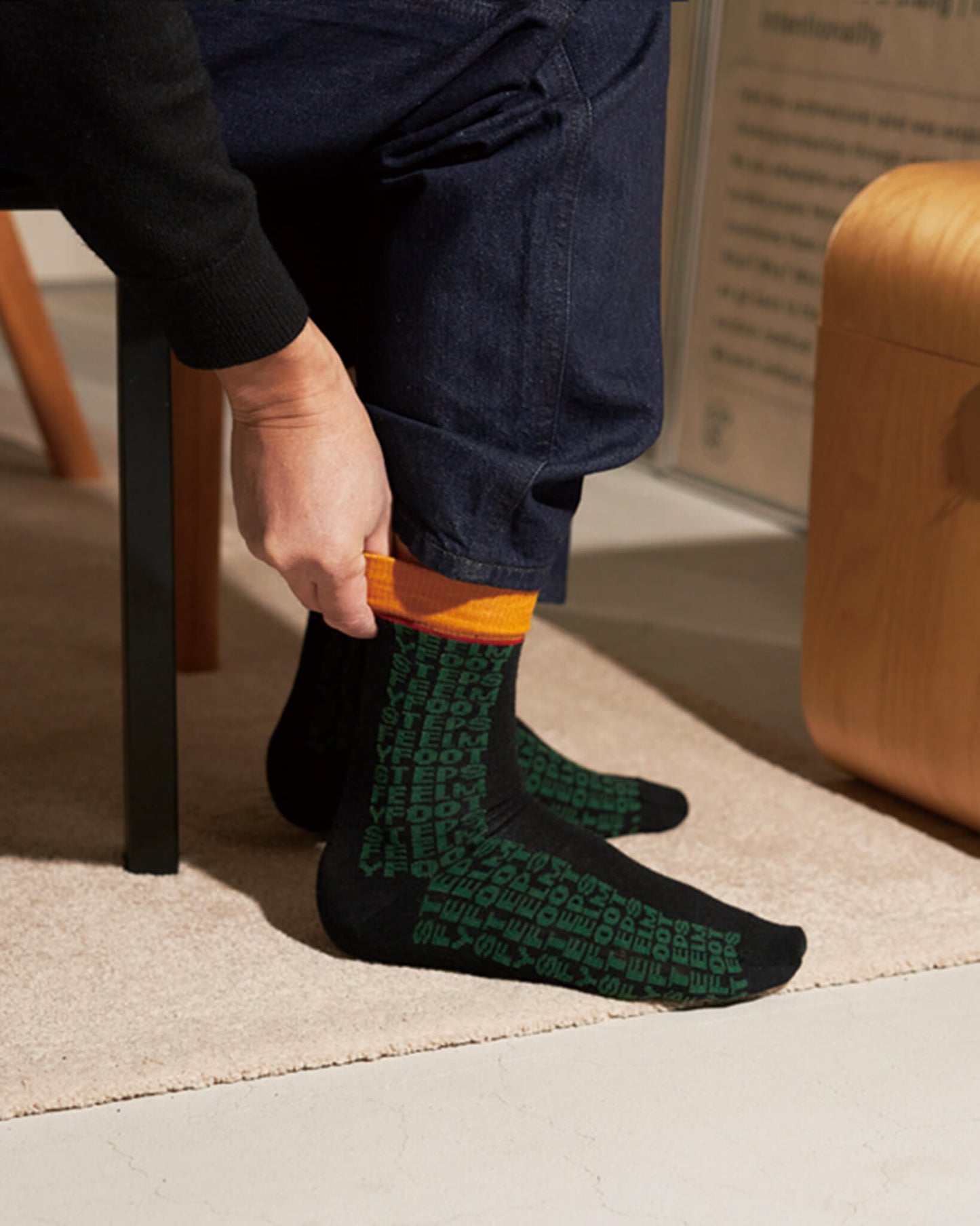 LETTER-pattern socks