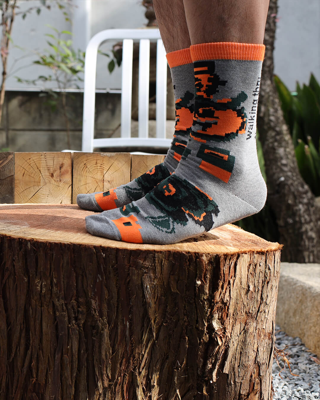 ROSE-cotton crew socks