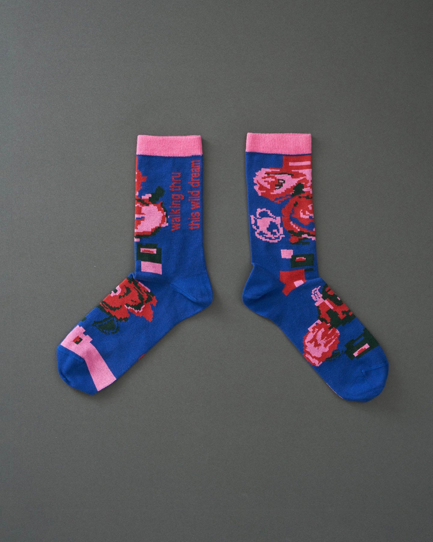 ROSE-cotton crew socks