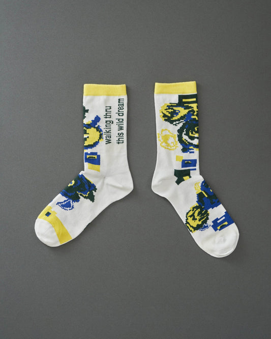ROSE-cotton crew socks