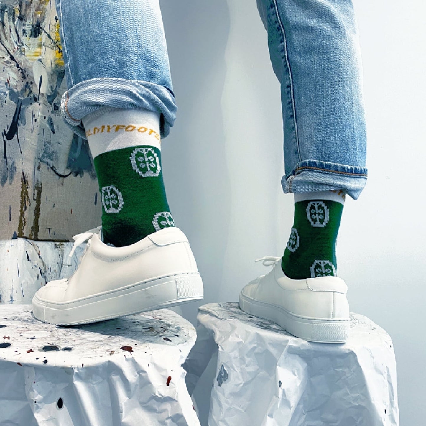 CLOVER2-merino wool crew socks