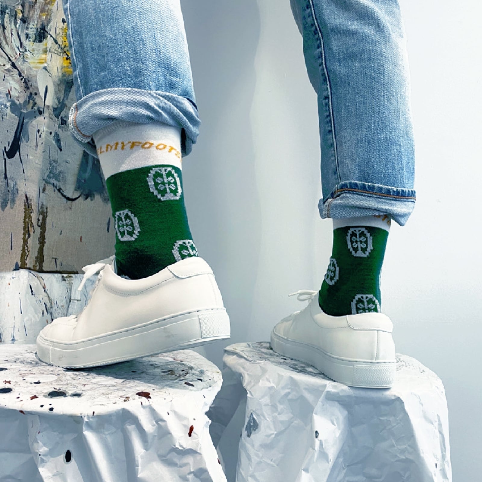 CLOVER2-merino wool crew socks