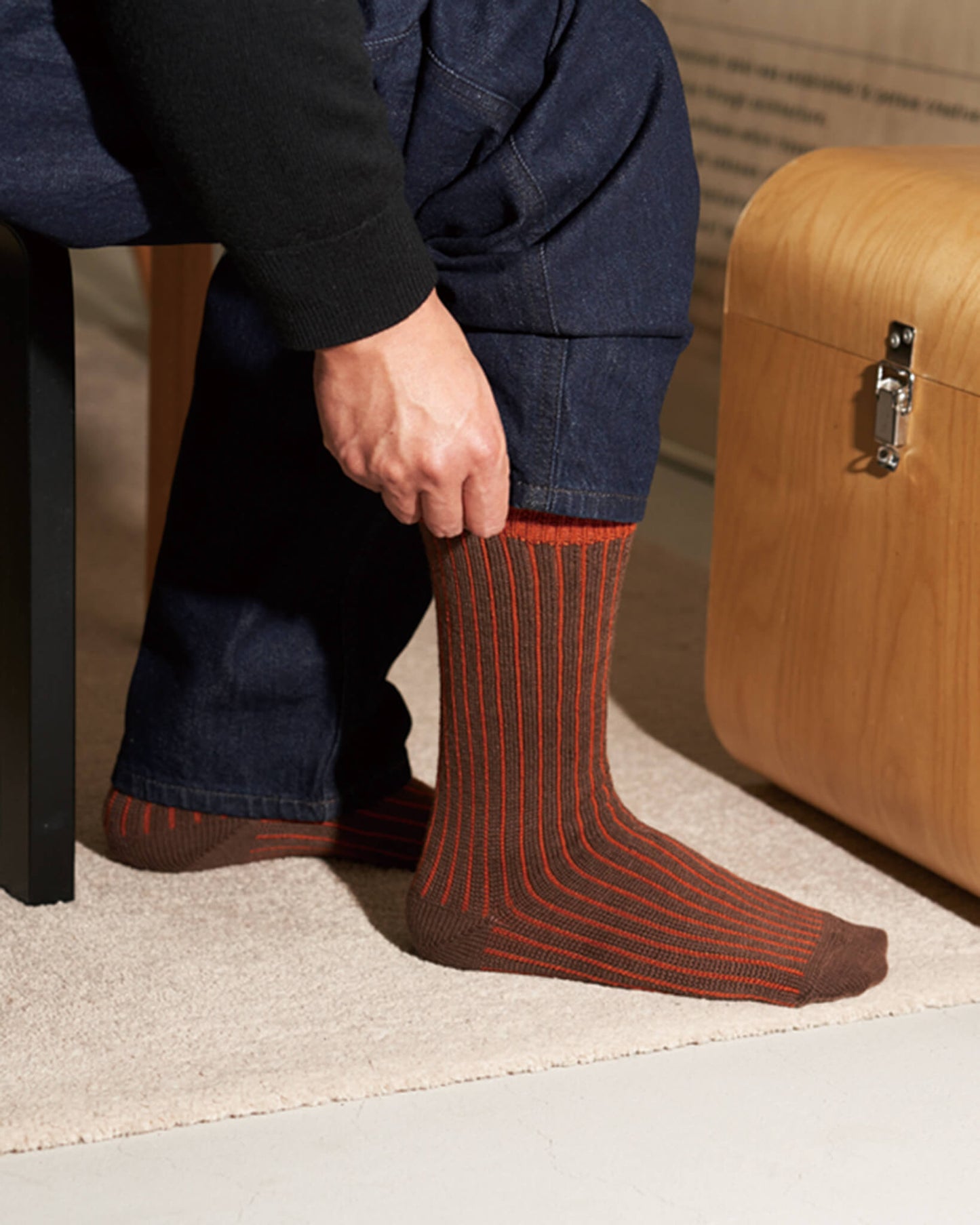 TWO TONE RIBBED-double cylinder socks