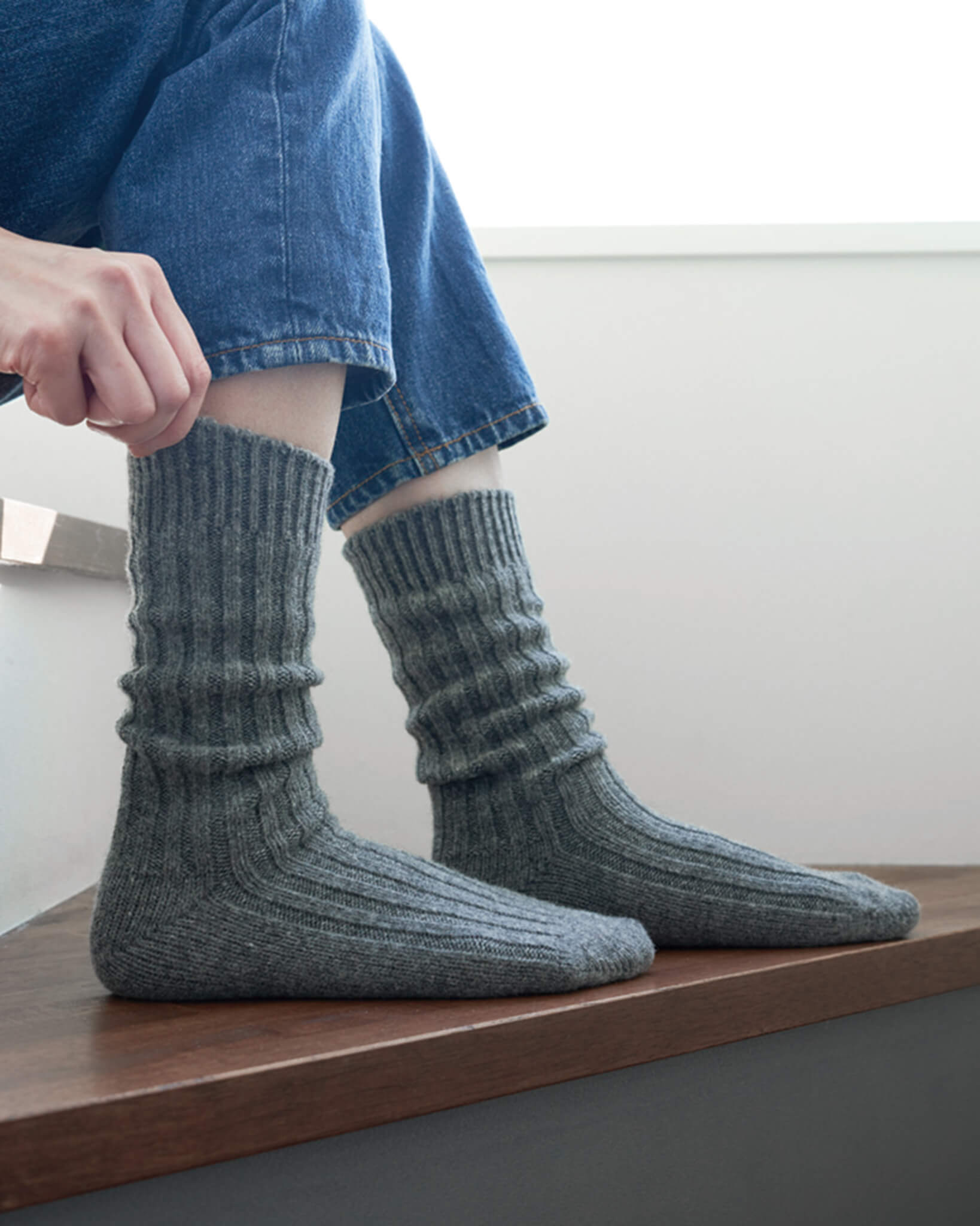 BASIC RIBBED-double cylinder socks