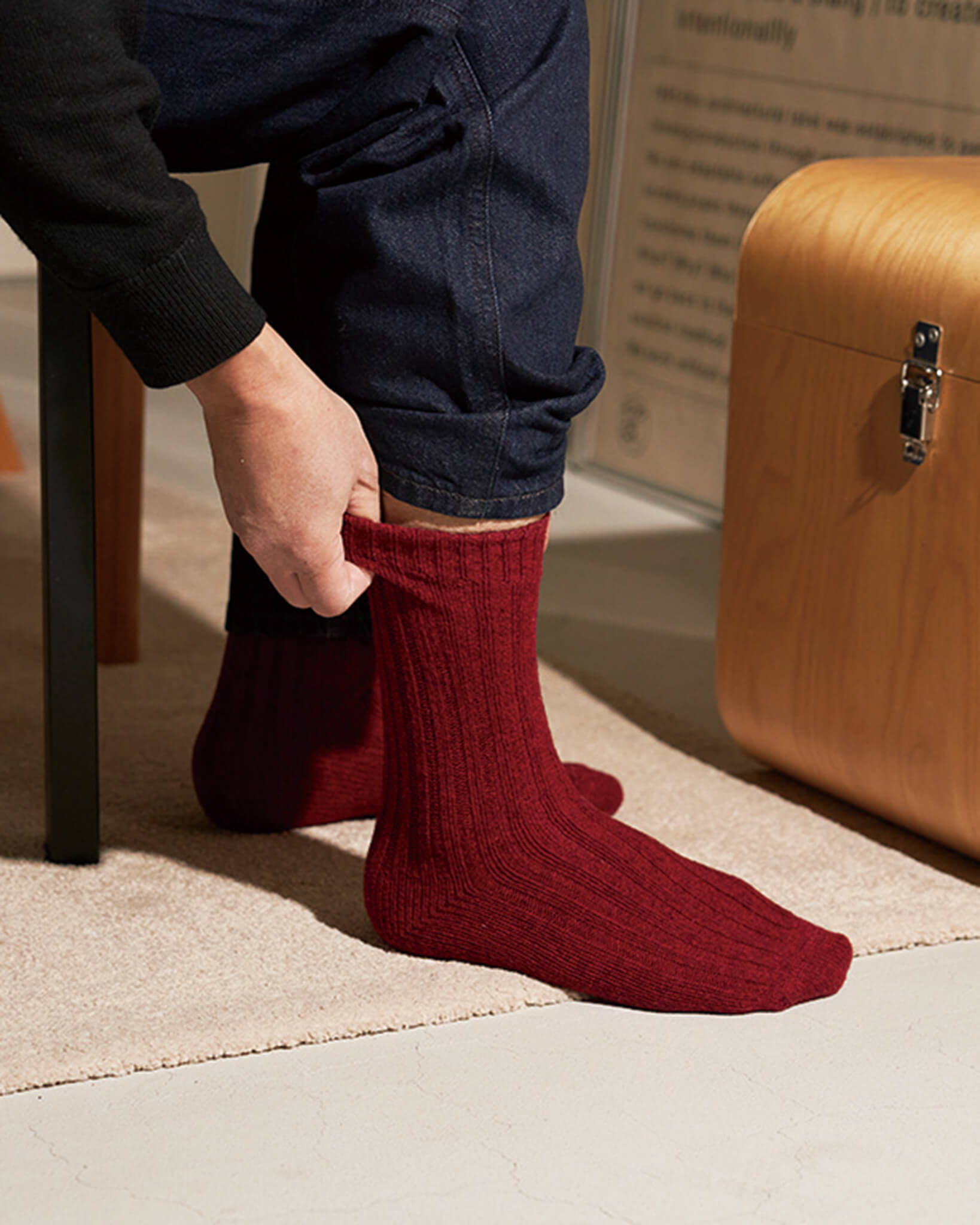 BASIC RIBBED-double cylinder socks