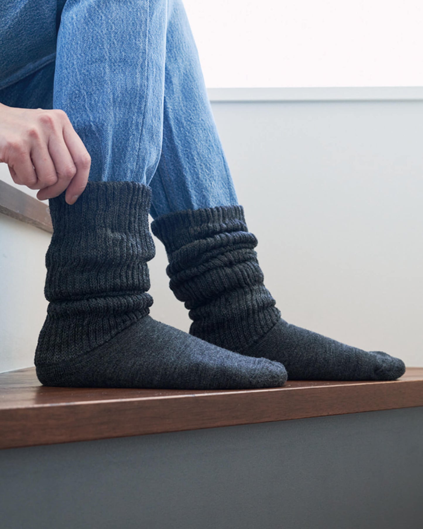 DOUBLE WARMER-wool loose socks