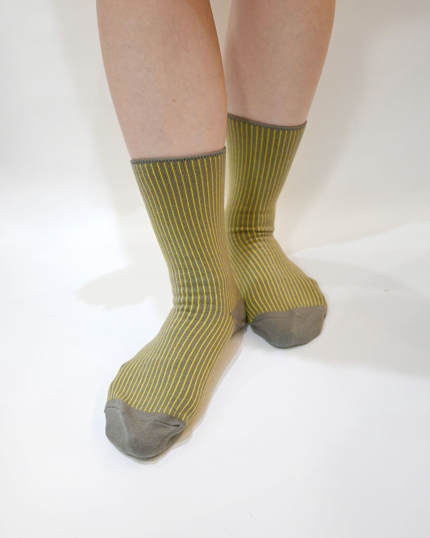 TWO TOUN RIBBED-crew socks