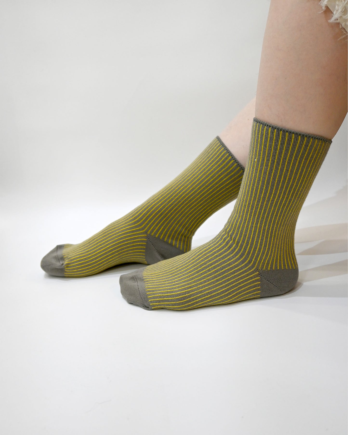 TWO TOUN RIBBED-crew socks