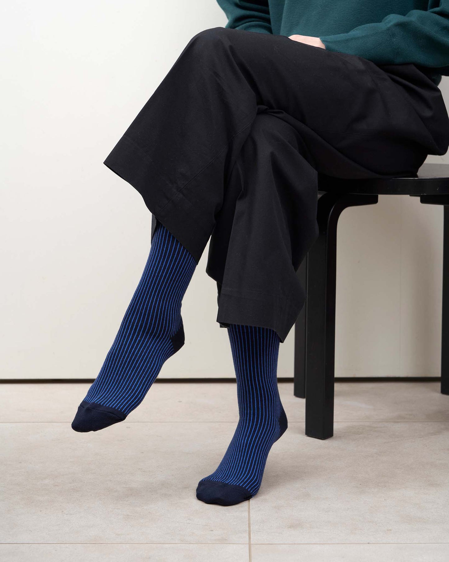 TWO TOUN RIBBED-crew socks
