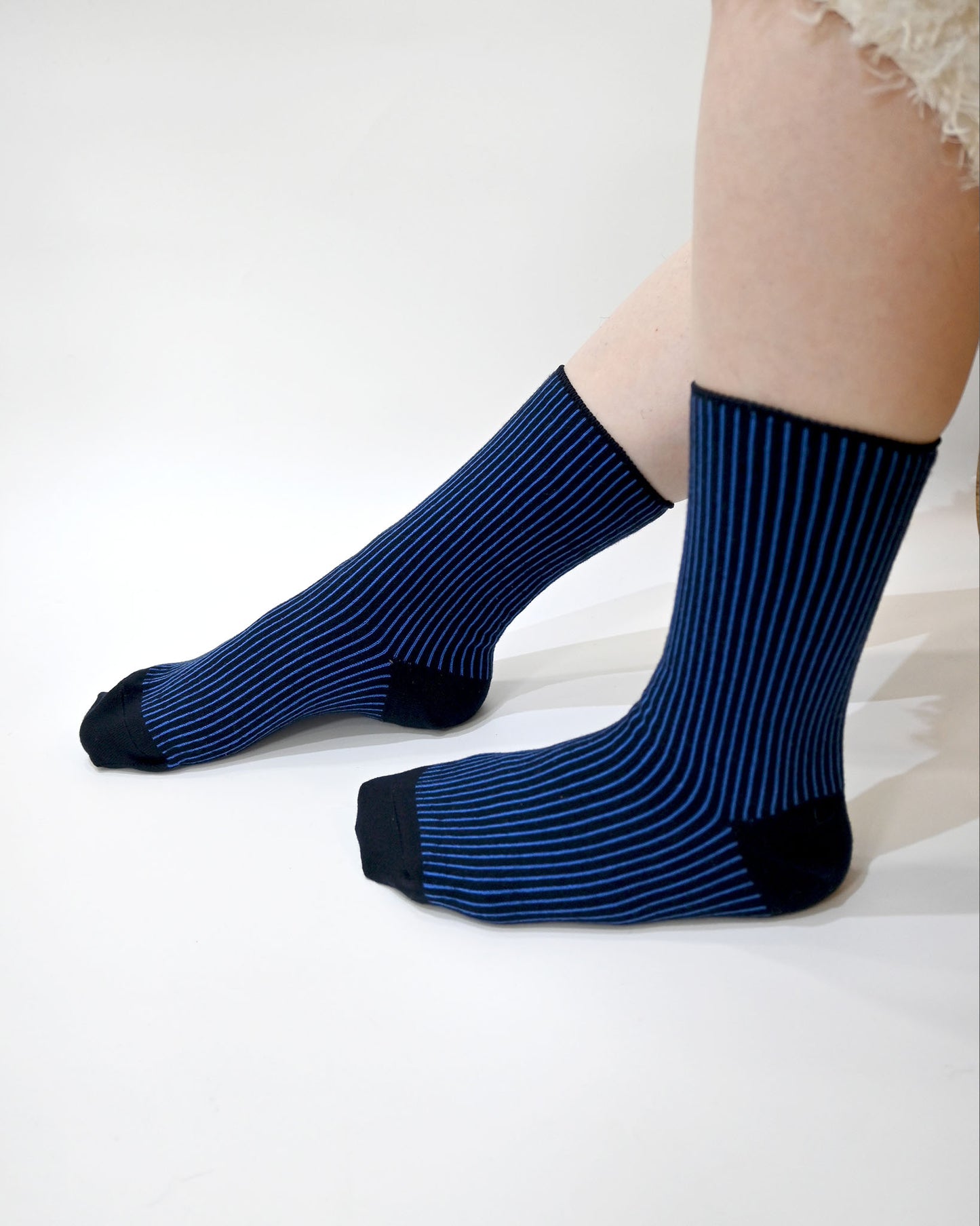 TWO TOUN RIBBED-crew socks