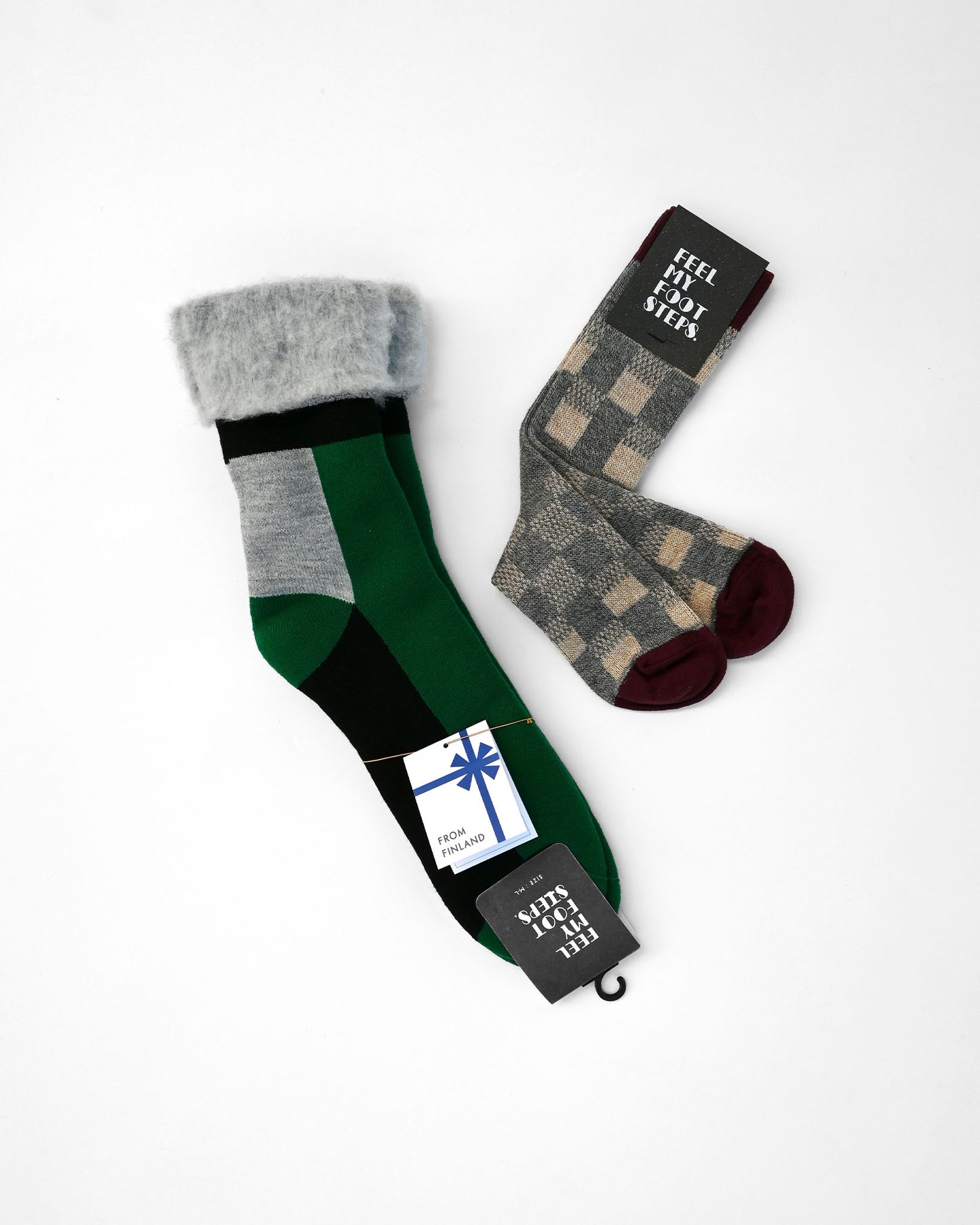 Gift Box｜TOUN-M〈green〉＆BISHOP〈mel. Light grey〉（2 Pairs / M-L）