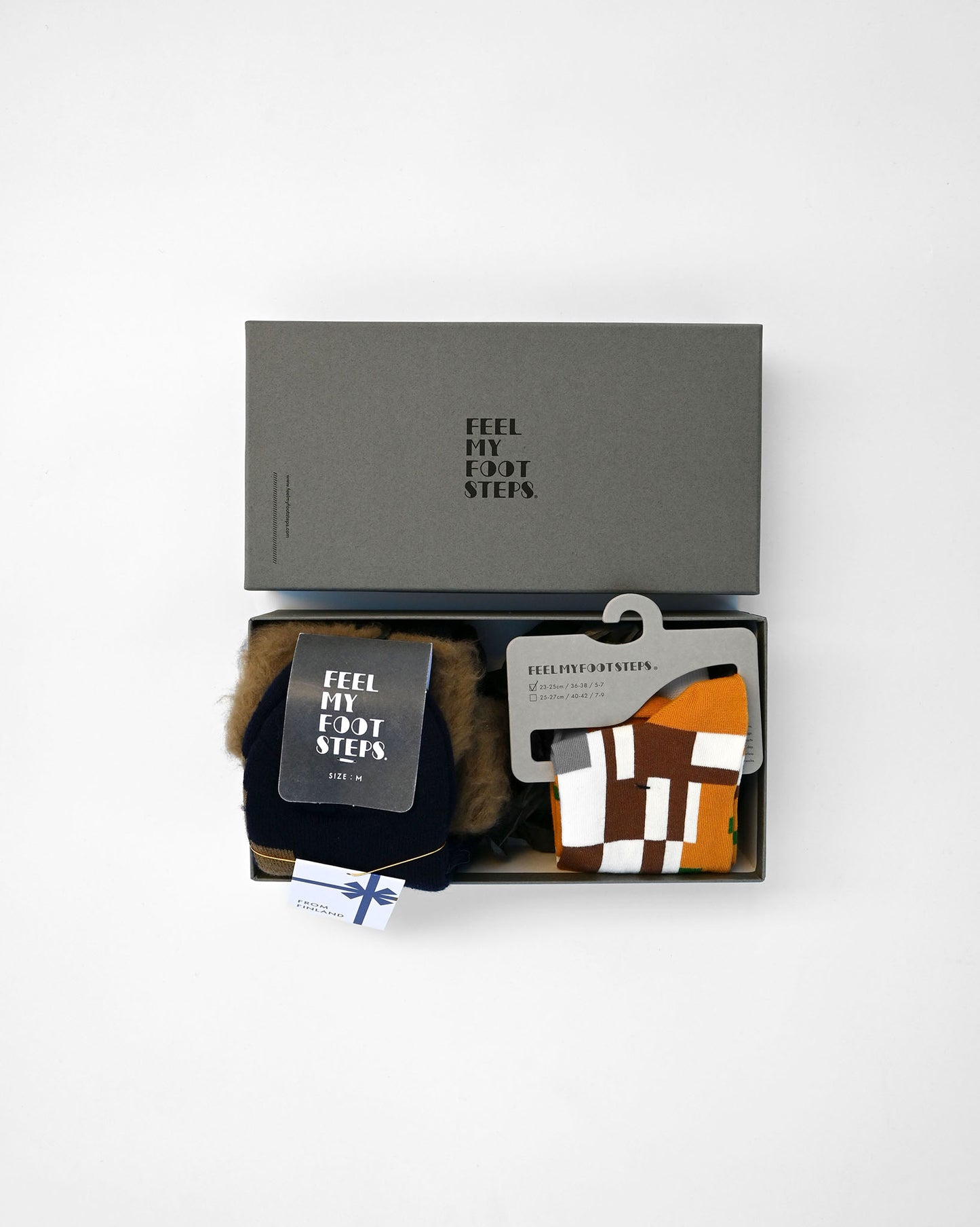 Gift Box｜LATTICE〈navy〉＆ FOREST〈mustard〉（2 Pairs / S-M）