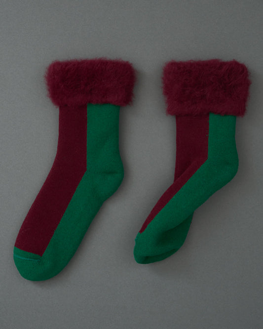 TWO TOUN-fluffy socks-green