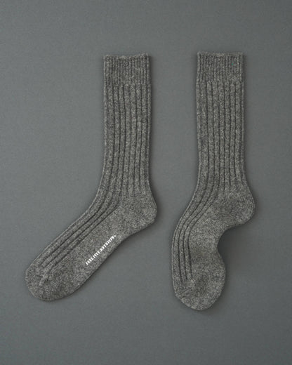 BASIC RIBBED-double cylinder socks-mel. light grey